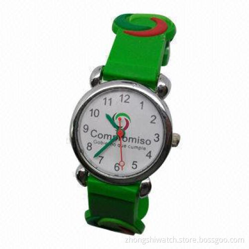 Promotional 3D Kids' Wristwatch, Alloy Case with Silicone 3D Strap, Japan Quartz Movement